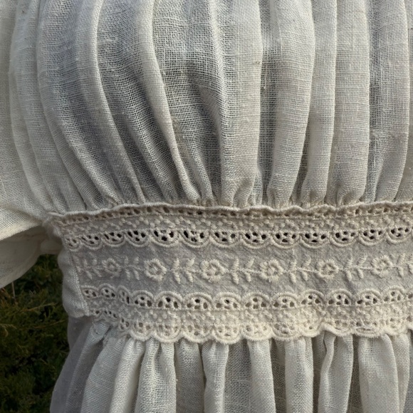Dreamy Vintage 70s white prairie maxi dress - Picture 8 of 13